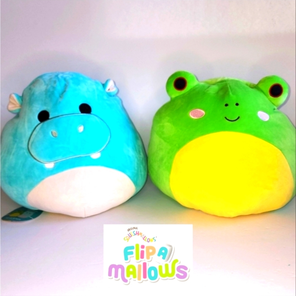 Wendy 🔄 Hank 🐸 🦛 Large Flip A Mallow Original Squishmallow Kelly Toy ☆》NWT《☆
